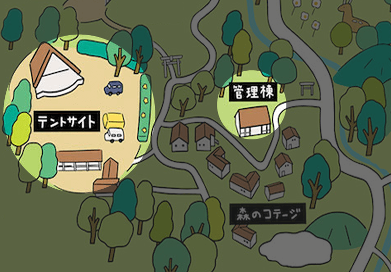 岩屋キャンプ場 テントサイトマップ
