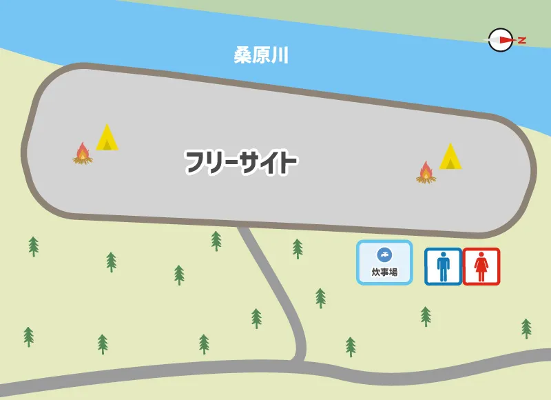 藤河内渓谷キャンプ場　場内マップ