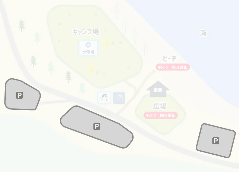波当津海水浴場 駐車場マップ