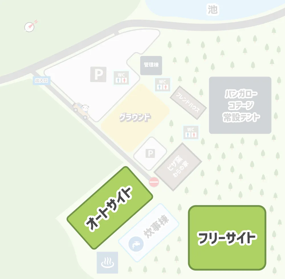 十曽青少年旅行村 テントサイトマップ