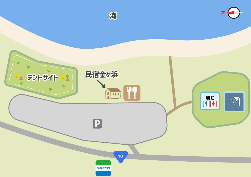 金ヶ浜キャンプ場　場内マップ