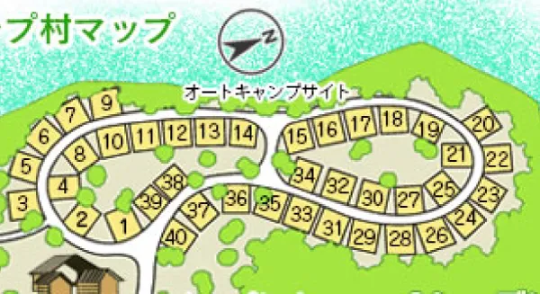 くじゅうやまなみキャンプ村　オートサイトマップ