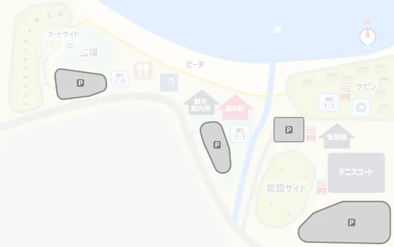 道の駅 北浦 キャンプ場　駐車場マップ