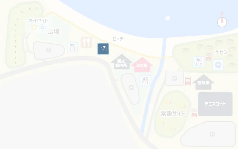 道の駅 北浦 キャンプ場　シャワールームマップ