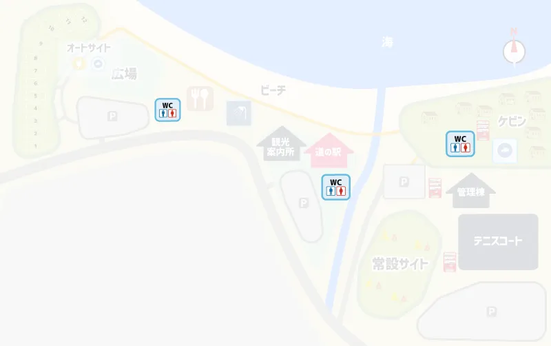 道の駅 北浦 キャンプ場　トイレマップ