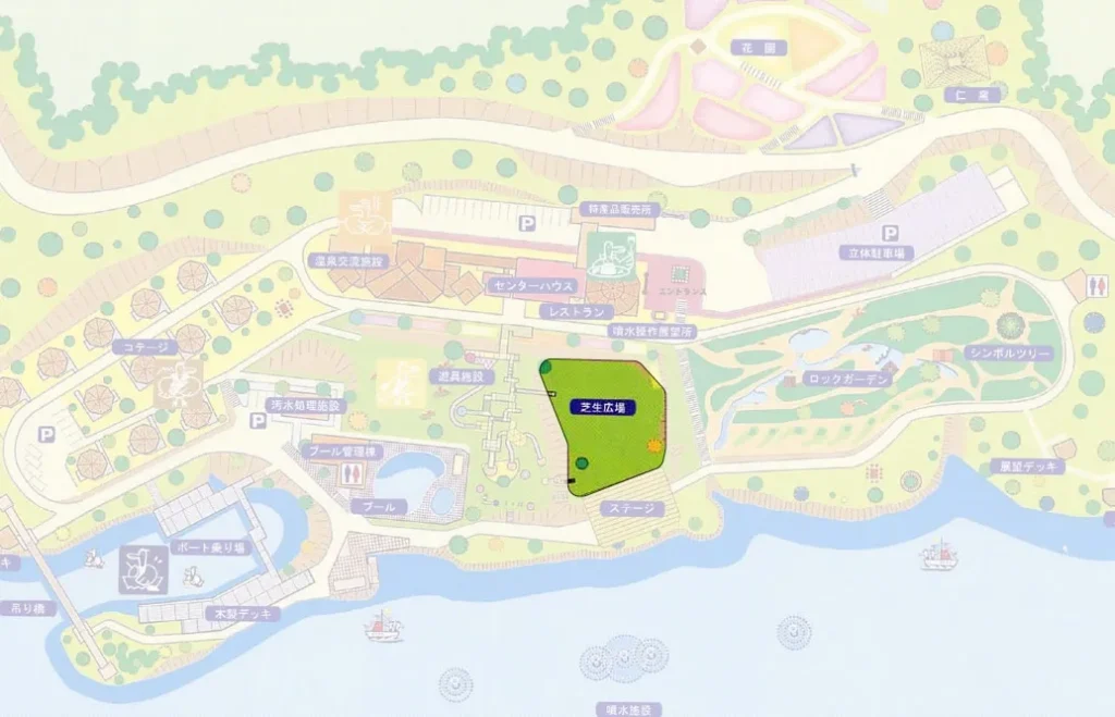 美郷レイクランド（旧 石峠レイクランド）芝生広場フリーサイトマップ