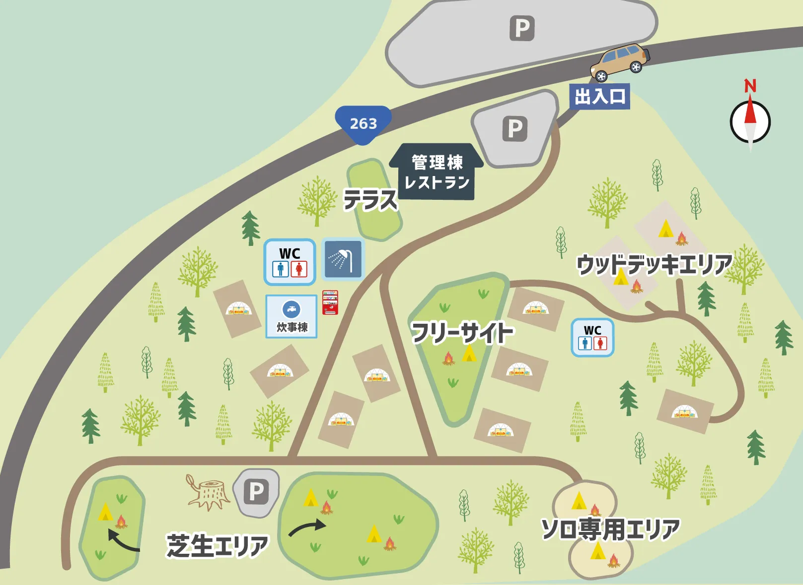 三瀬base camp 全体マップ