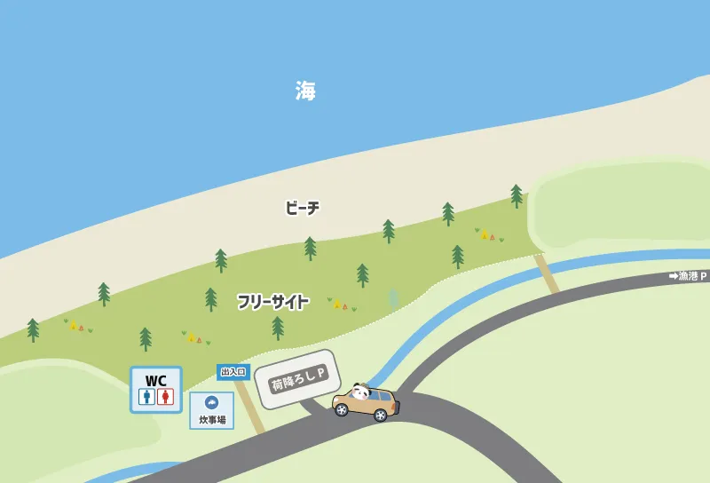 白浜キャンプ場（島原） 場内マップ