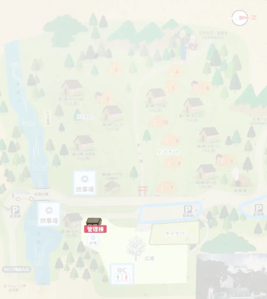 中山キャンプ場 管理棟のマップ