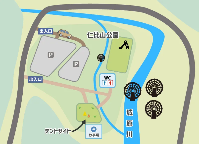 仁比山公園（にいやまこうえん）場内マップ