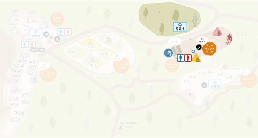 吉無田高原 緑の村キャンプ場 Dサイト マップ