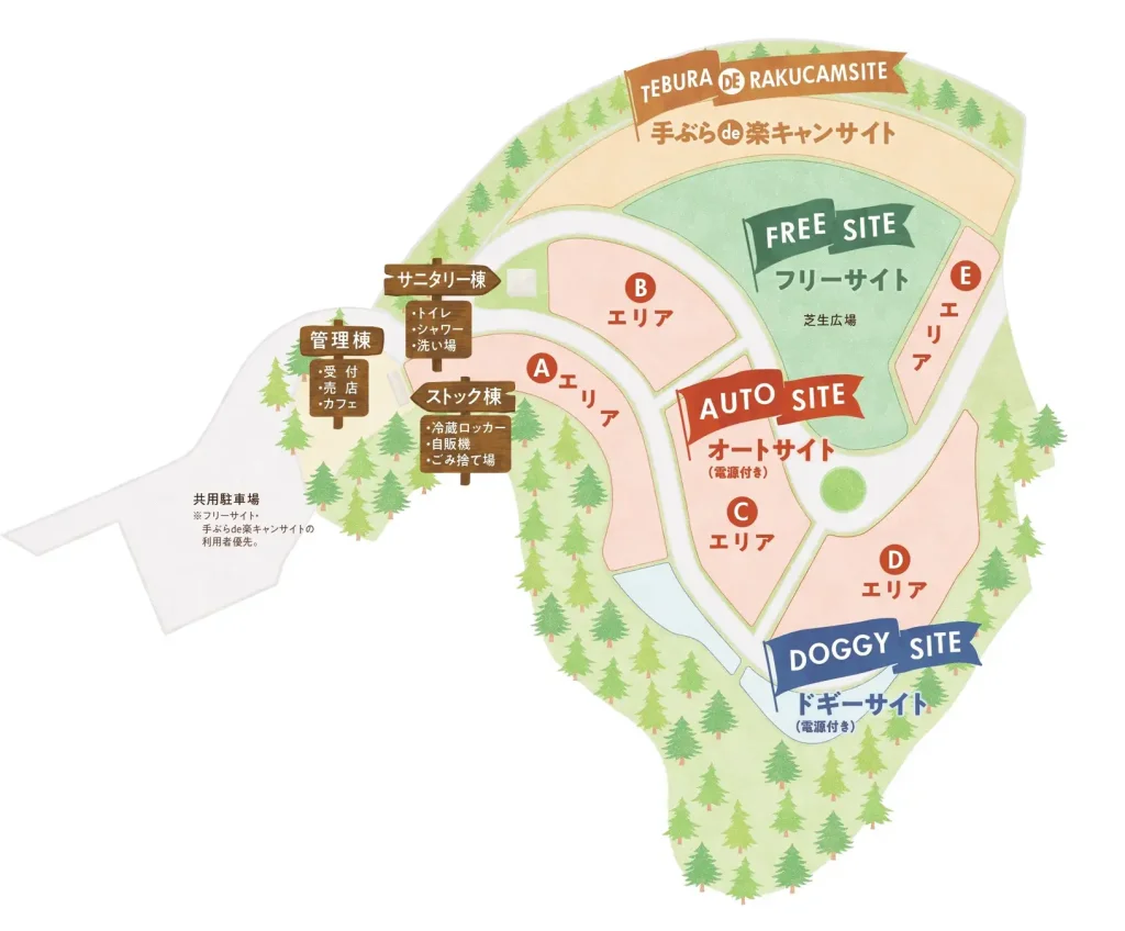 HIBIKINADA CAMP BASE（響灘キャンプベース）テントサイトマップ