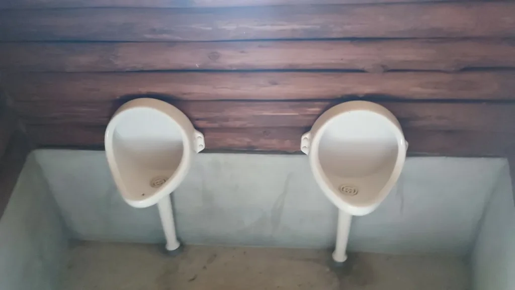 奥平谷キャンプ場 場内入り口付近男性トイレの小便器