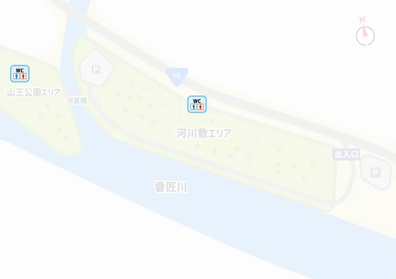 番匠川河川公園トイレのマップ