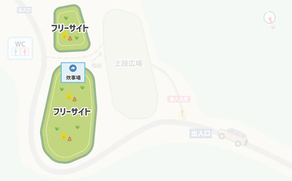 猪崎鼻公園キャンプ場 キャンプサイトマップ