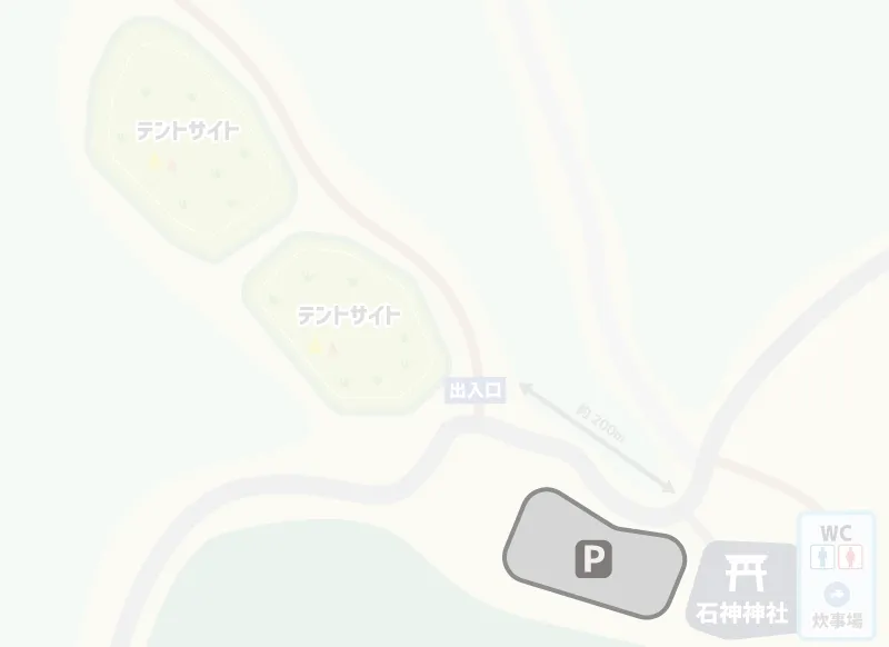 タカチホ棚田キャンプ 駐車場マップ