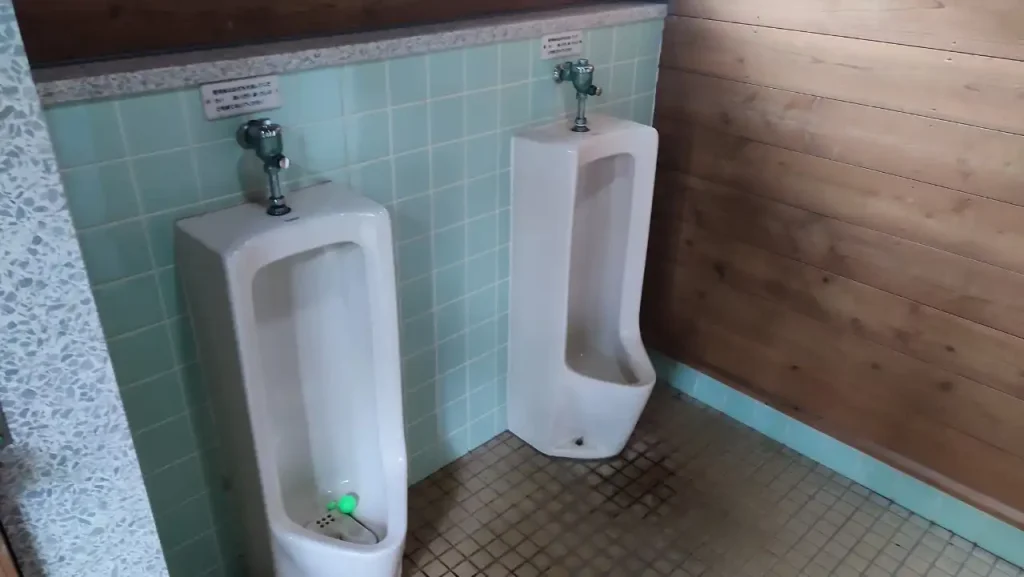 鹿児島県県民の森丹生附オートキャンプ場 きんもくせい村付近の男性トイレ（小便器）