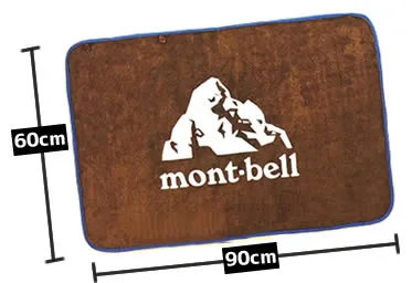 BE-PAL2024年2月号特別付録、mont-bell「極厚"あったか"ブランケット」商品サイズ