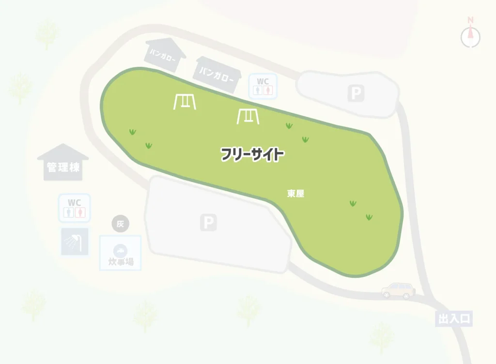 仲山城跡キャンプ場 テントサイトマップ