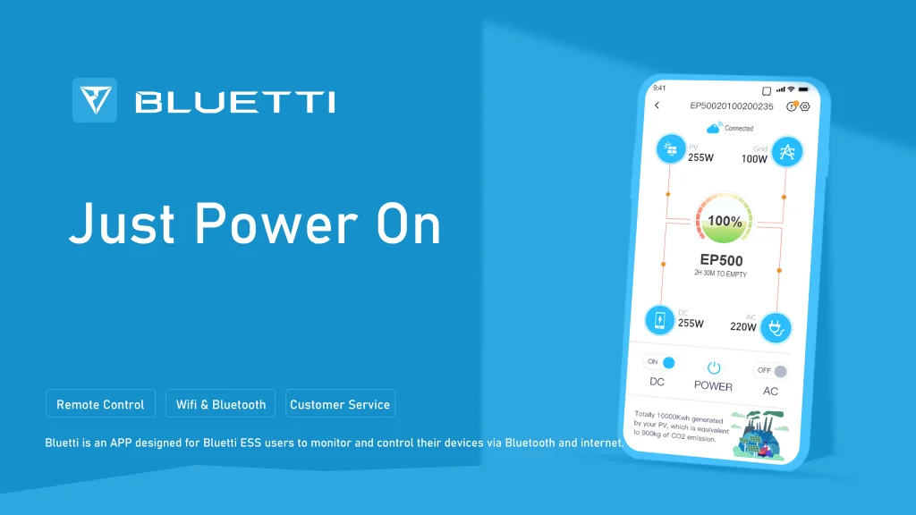 BLUETTI AC70 スマホアプリで操作や管理できる