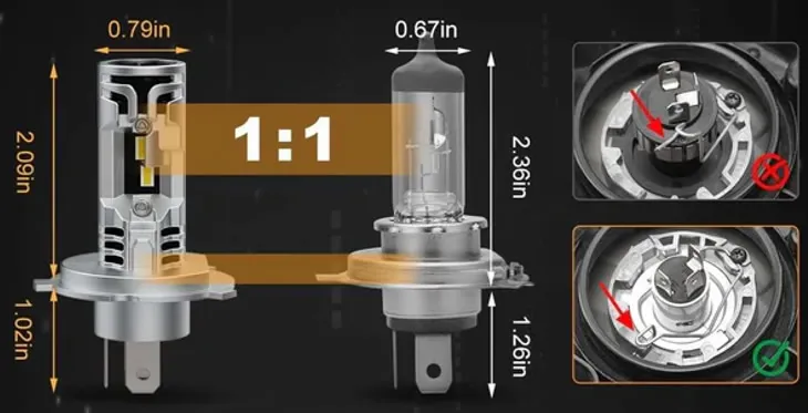 BORDAN（ボルダン）H4 LEDヘッドライト ハロゲンサイズを実現