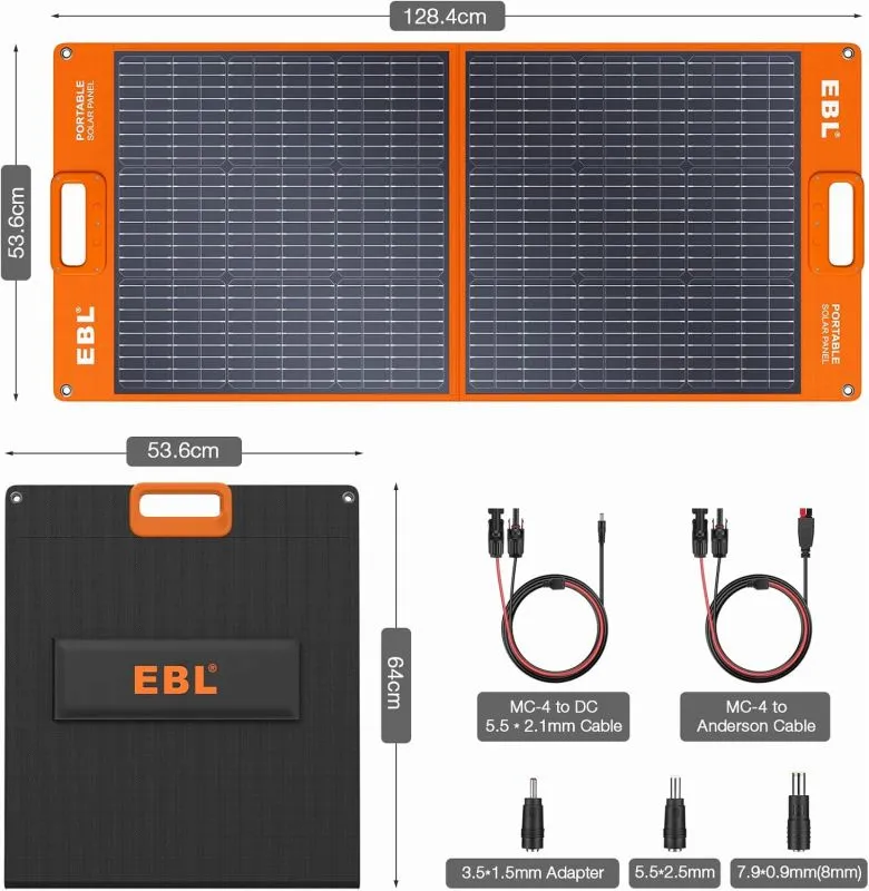 EBL　ソーラーパネル100W（ESP-100）製品のサイズ感