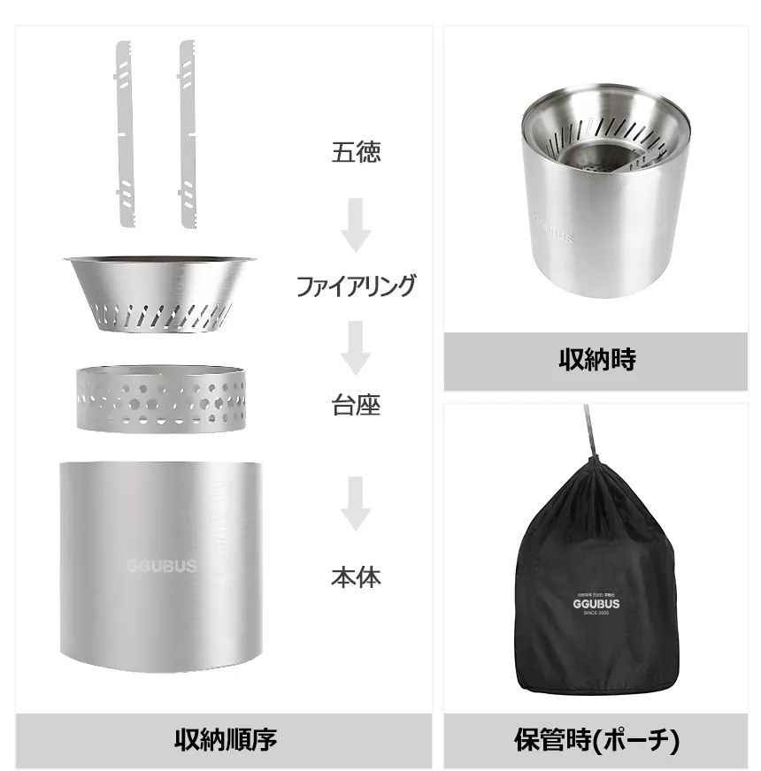 GGUBUS（クバス）YOUR STOVE 新感覚2次燃焼ストーブ　セット内容