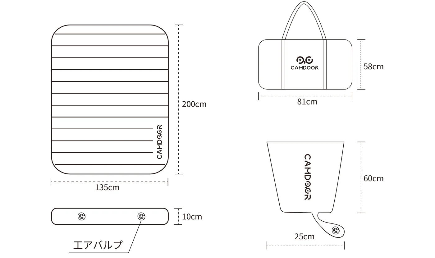 CAMDOOR　インフレーターマットDX　商品スペック