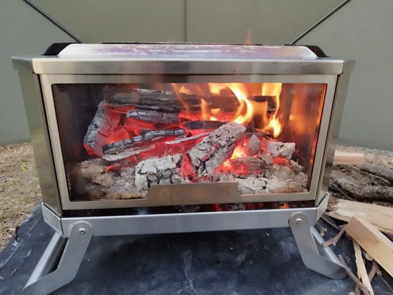 GGUBUS 二次燃焼焚火台 Full Stainless Dual Stove ガラスパネル