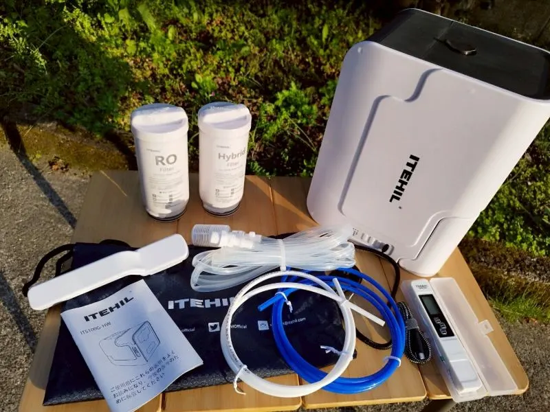 ITEHIL ポータブル浄水器　内容物一覧